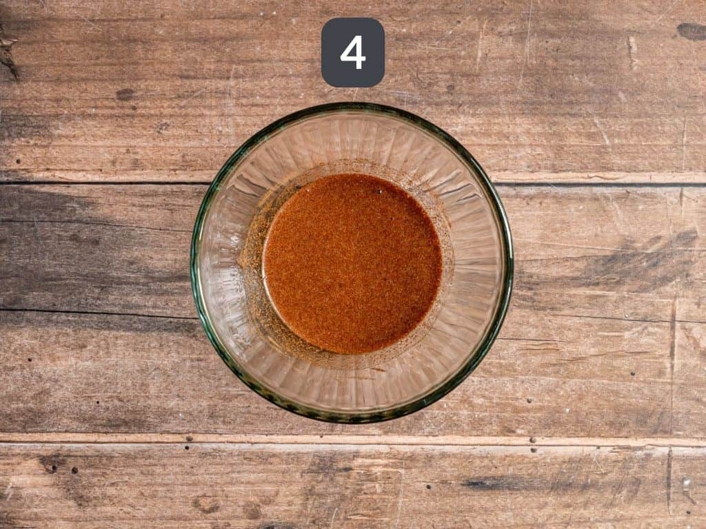 Vegan Apple Galette Step 4 - mix the maple syrup and spice.