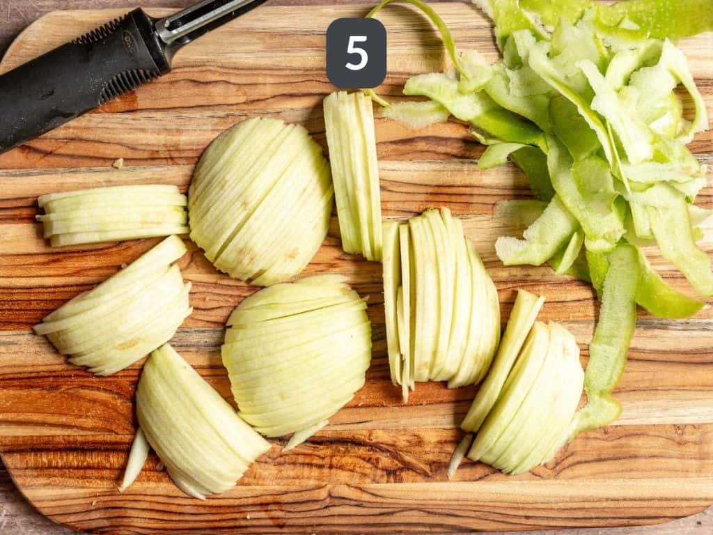 Vegan Apple Galette Step 5 - slice the apples.