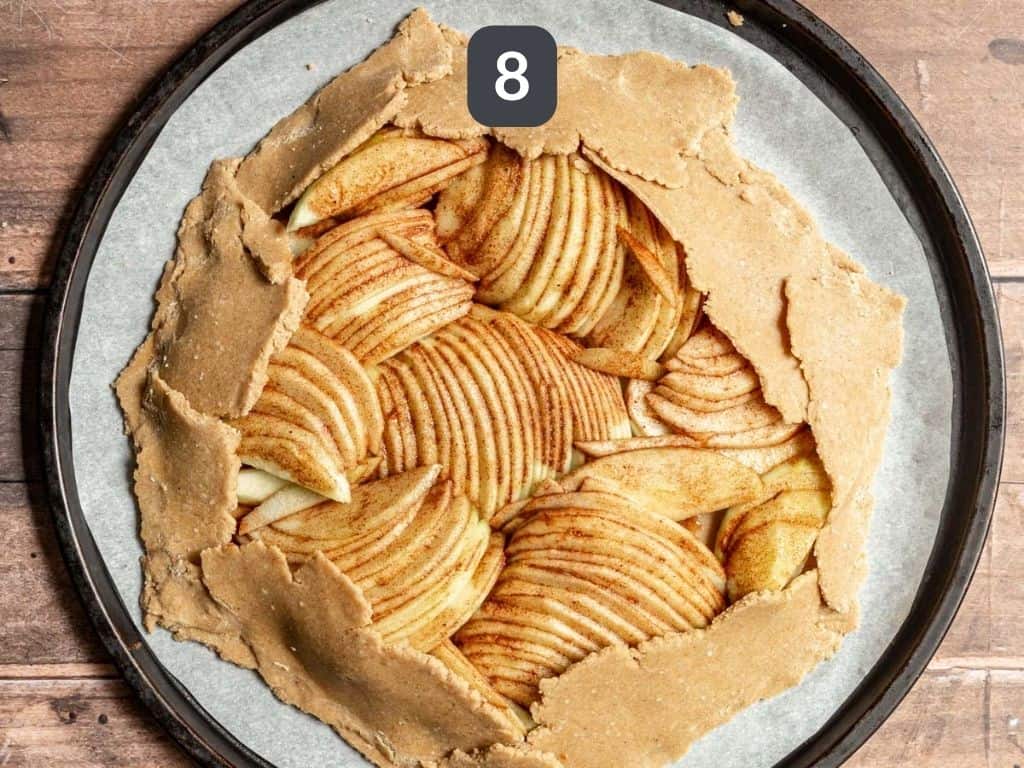 Vegan Apple Galette Step 8 - fold the edges of the crust.