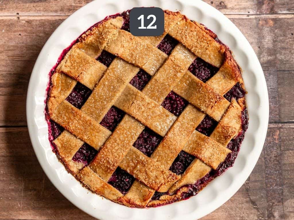 Vegan Blackberry Pie Step 12 - bake the pie.