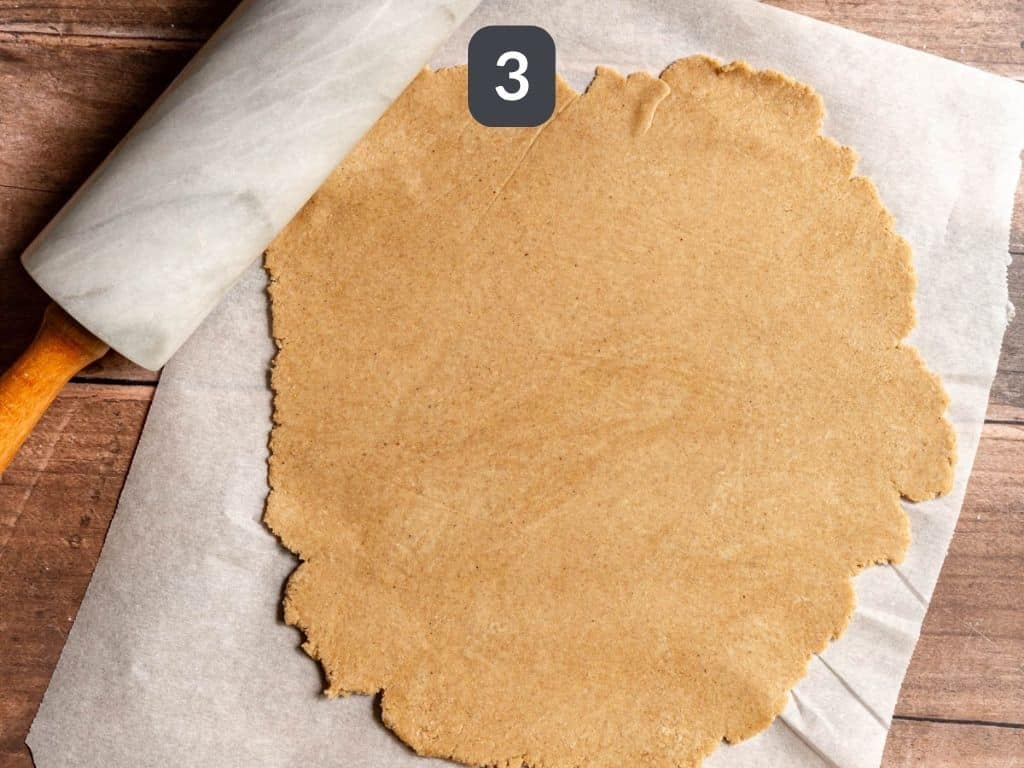 Vegan Blackberry Pie Step 3 - roll out the dough.