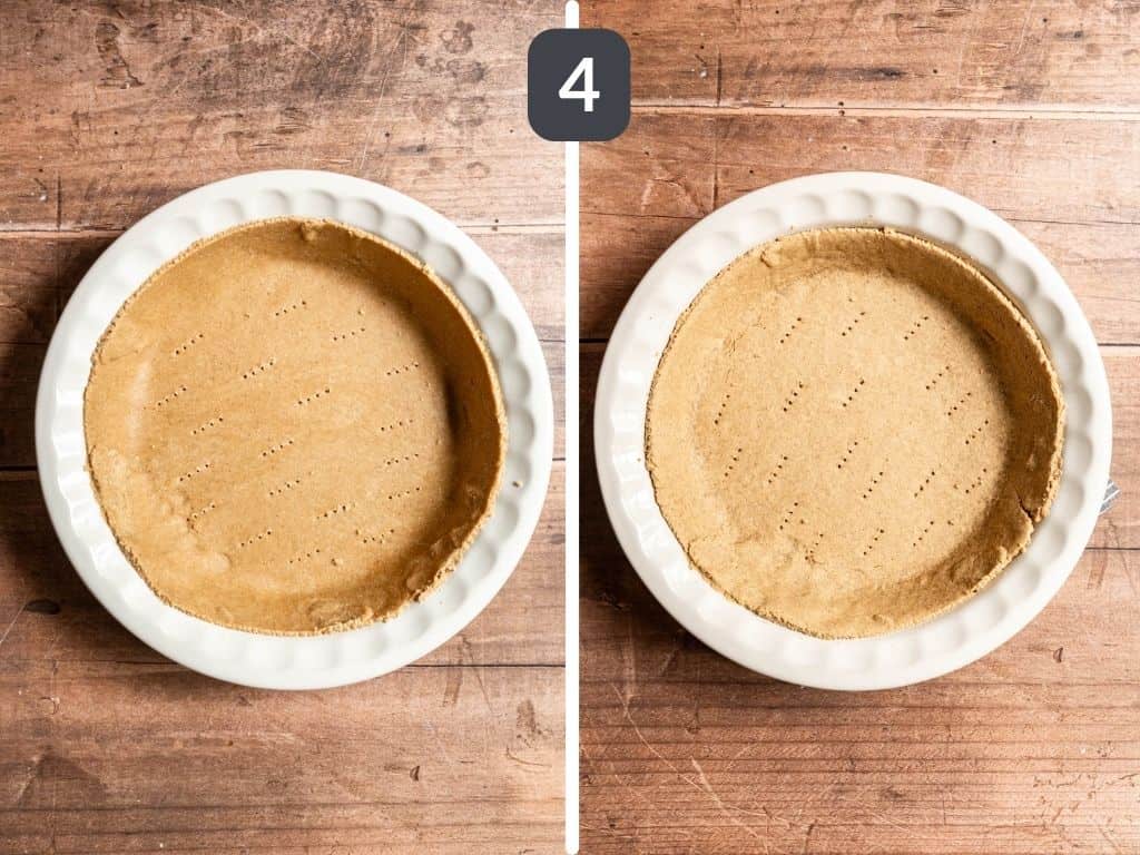 Vegan Blackberry Pie Step 4 - arrange dough in the pie pan and bake.