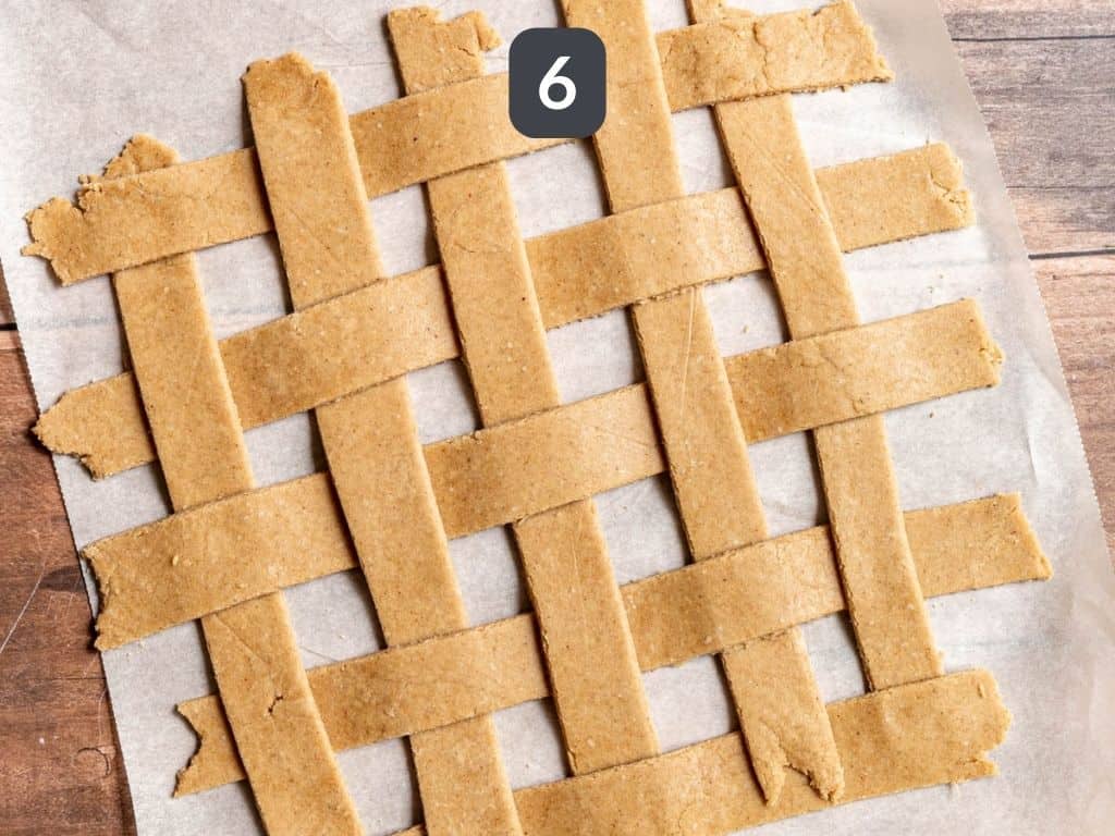 Vegan Blackberry Pie Step 6 - arrange the lattice.