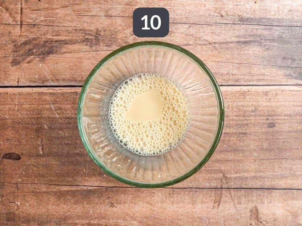 Vegan Blackberry Pie Step 10 - mix the egg wash.