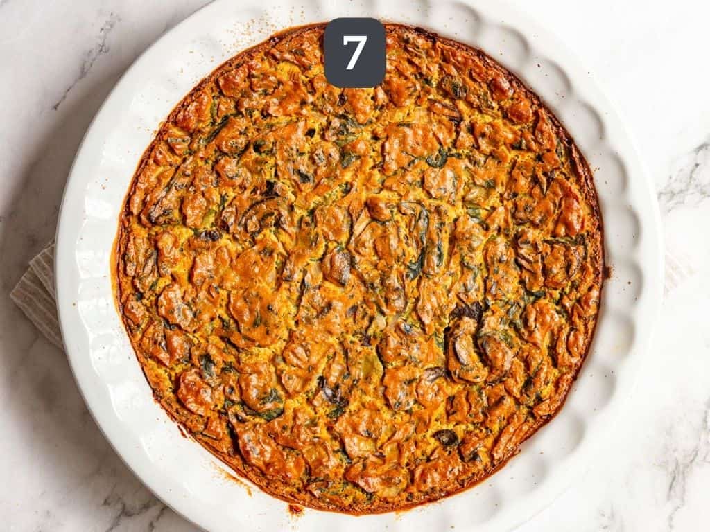 Vegan Crustless Quiche Step 7 - bake.