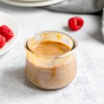 A jar of vegan honey butter.