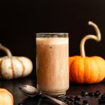 A glass of pumpkin spice latte.