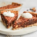 Two slices of plant-based kentucky derby pie.