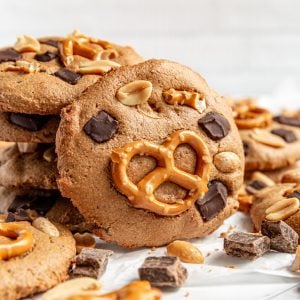 A stack of kitchen sink cookies.