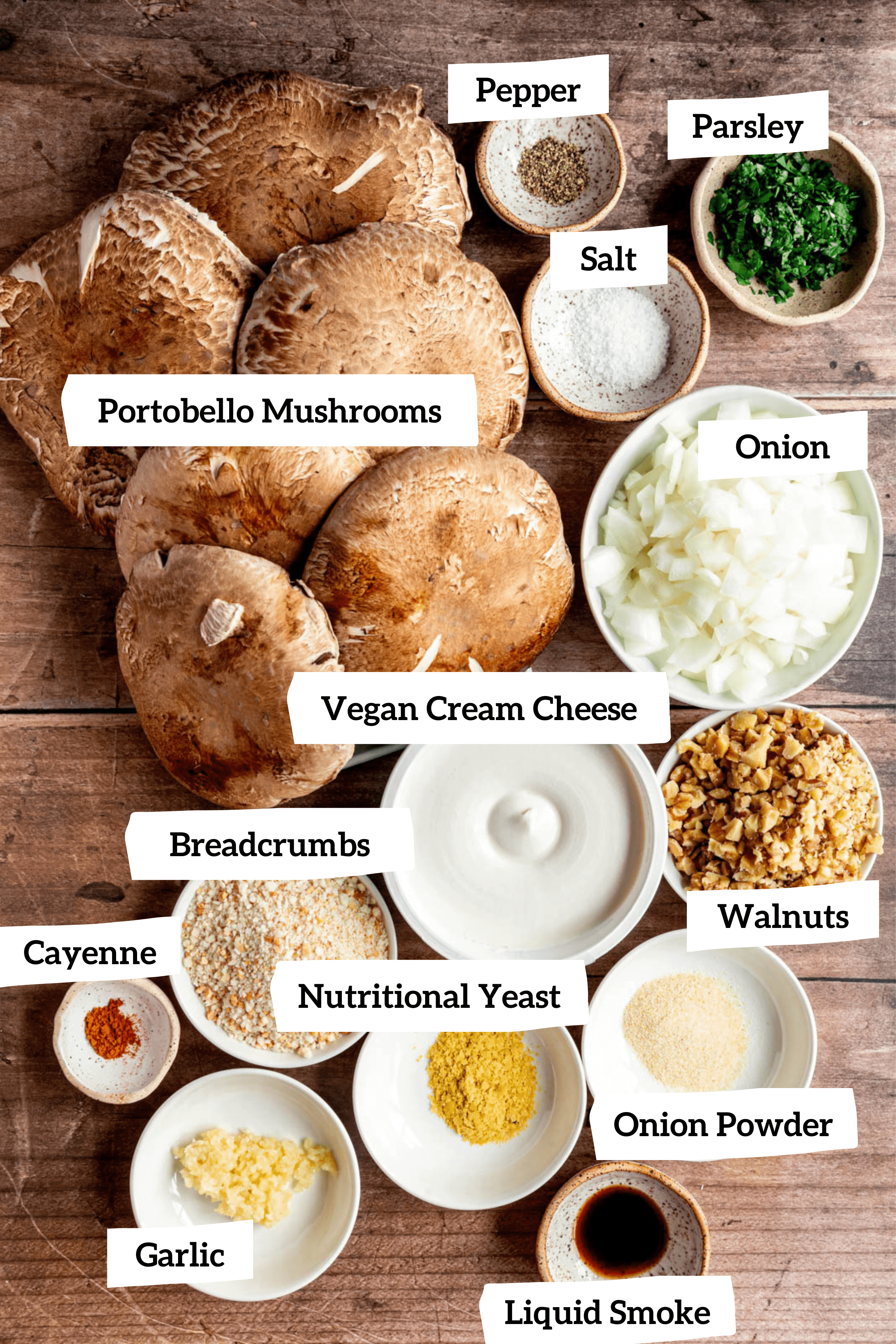 Vegan Stuffed Portobello Mushrooms Ingredients