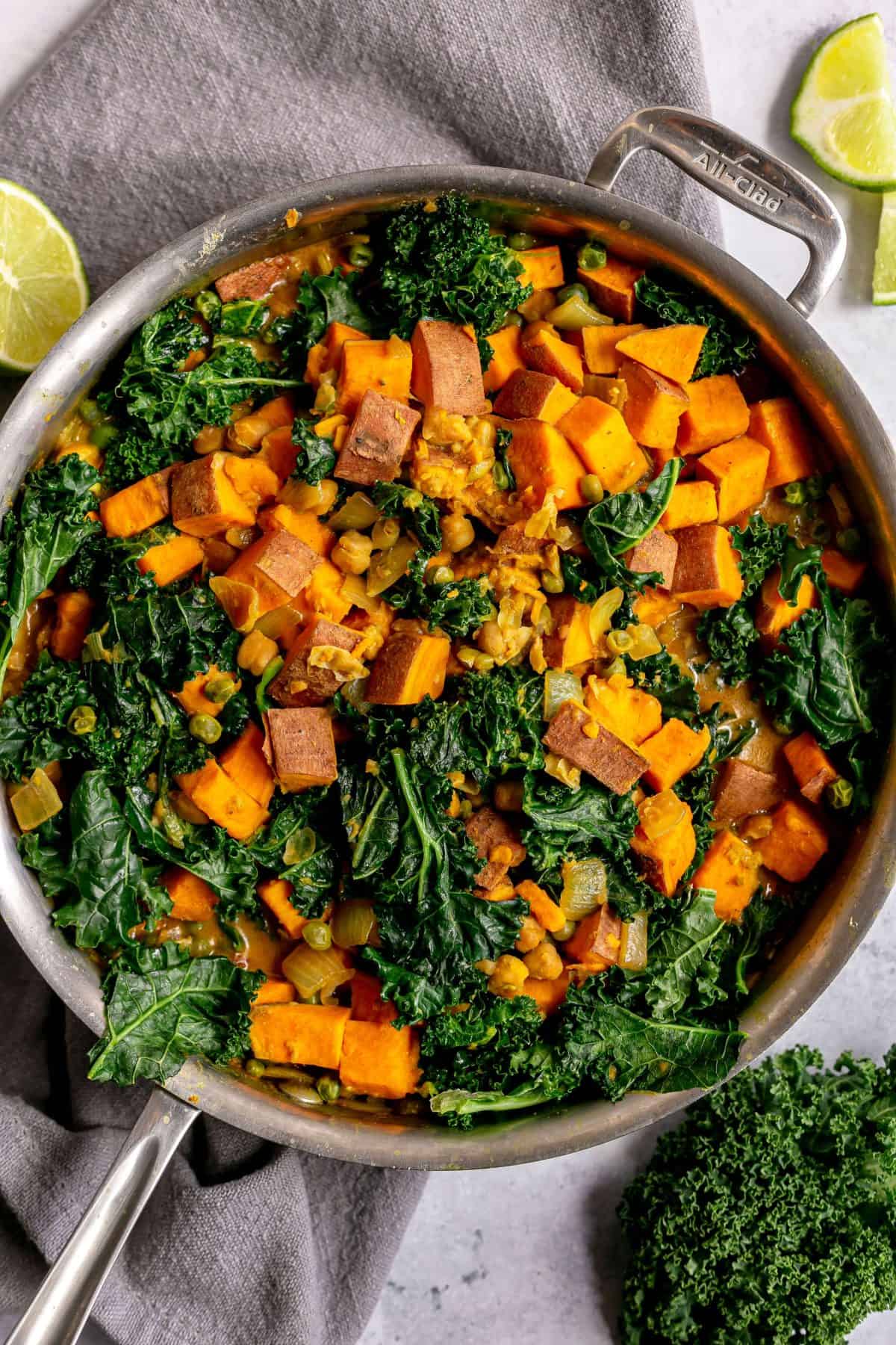 Easy Vegan Sweet Potato Coconut Curry in pan