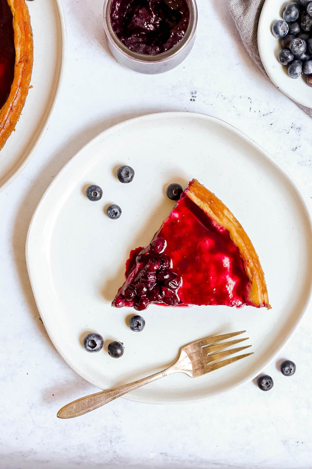 Plant-Based Baked Blueberry Cheesecake