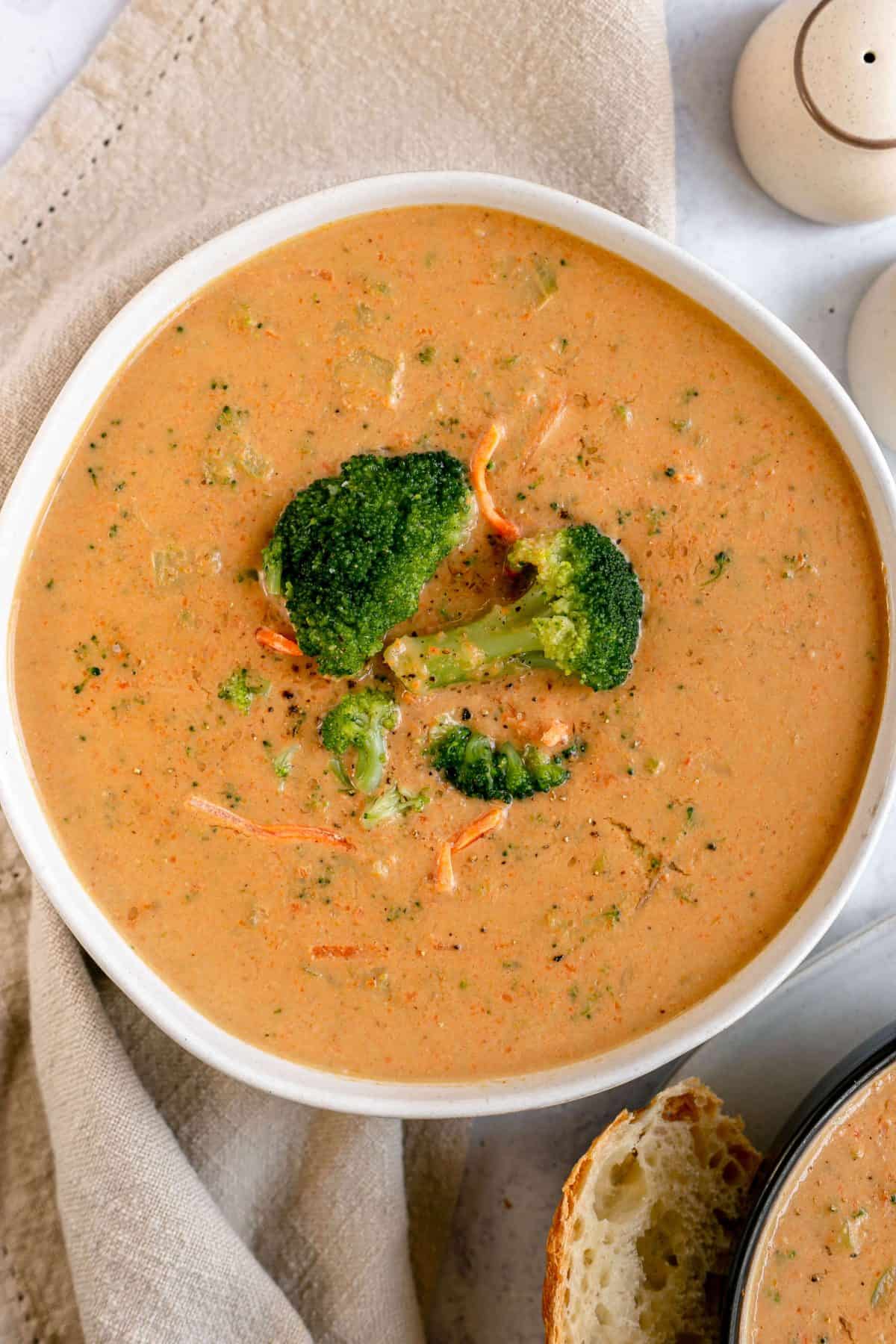 Plant-Based Broccoli Cheddar Soup without Cashews