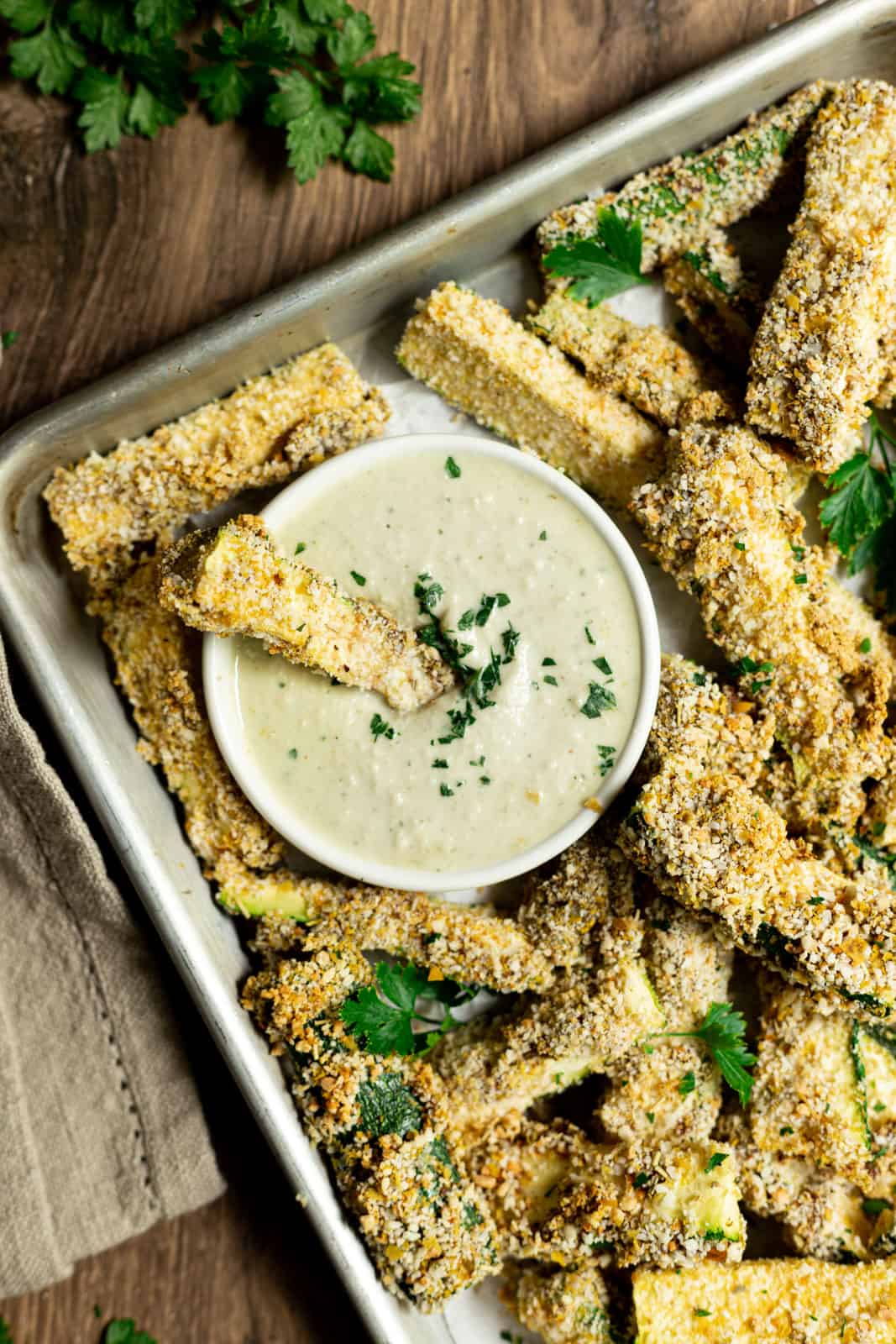 Vegan Air Fryer Zucchini Fries