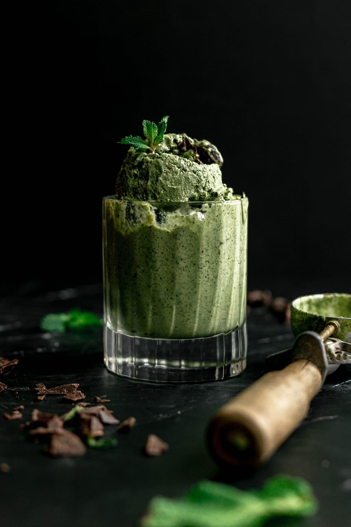 No Churn Vegan Mint Chocolate Chip Ice Cream