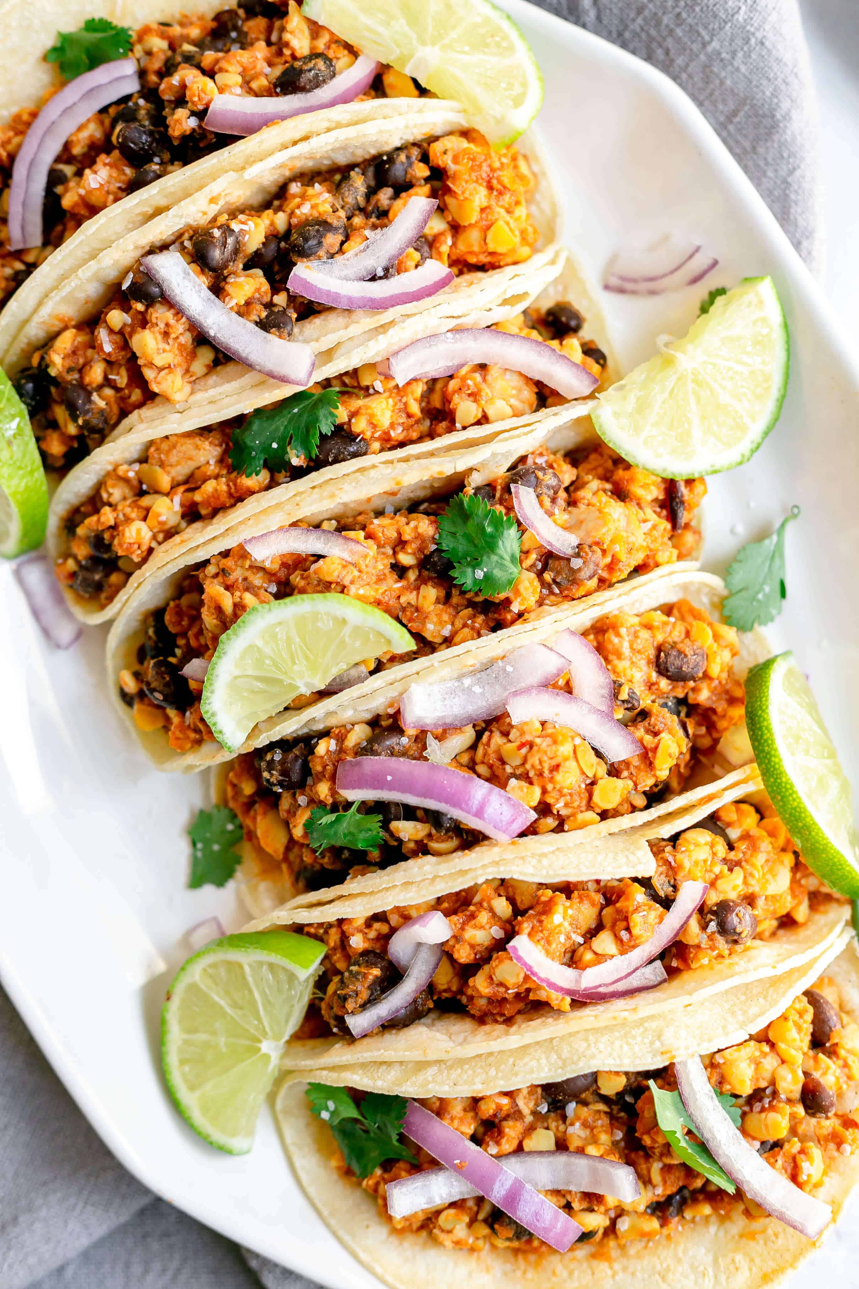 Vegan Tempeh Tinga Tacos
