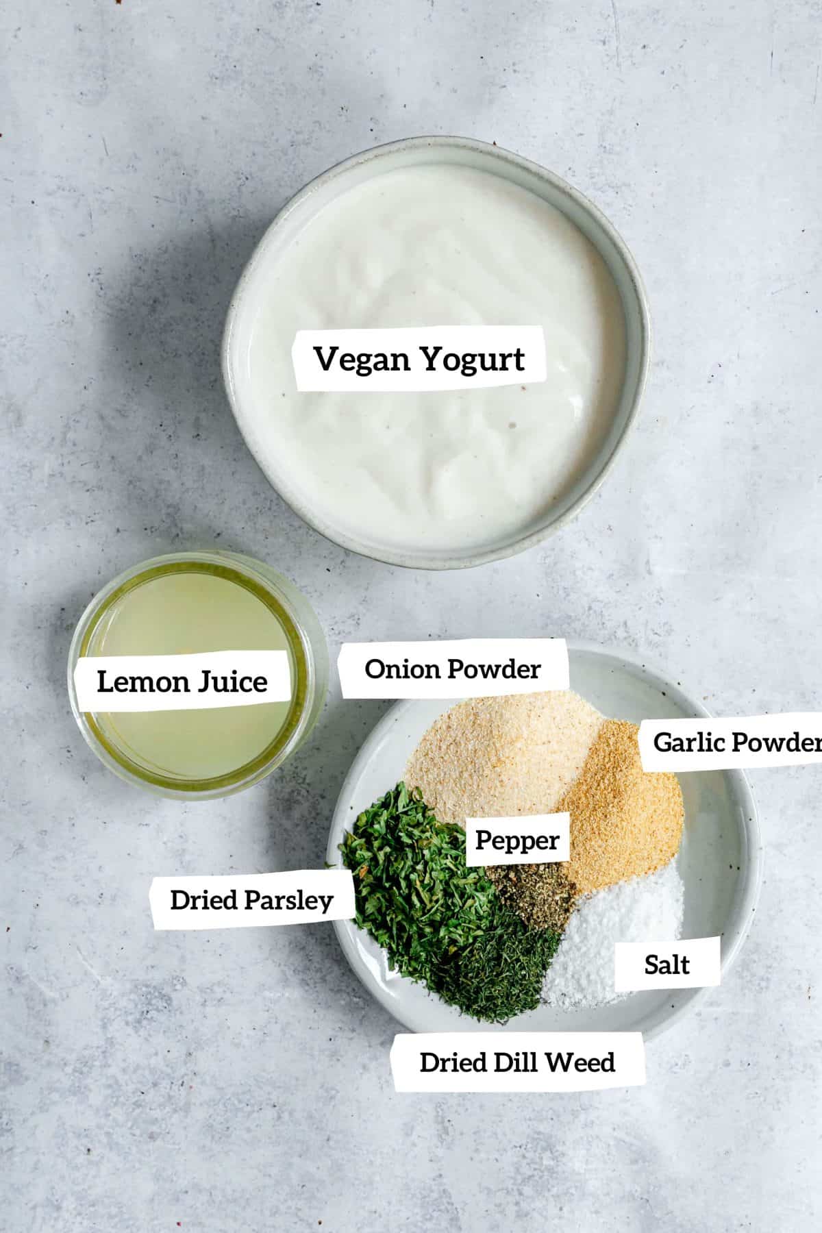 Easy Plant-Based Ranch Dip Ingredients