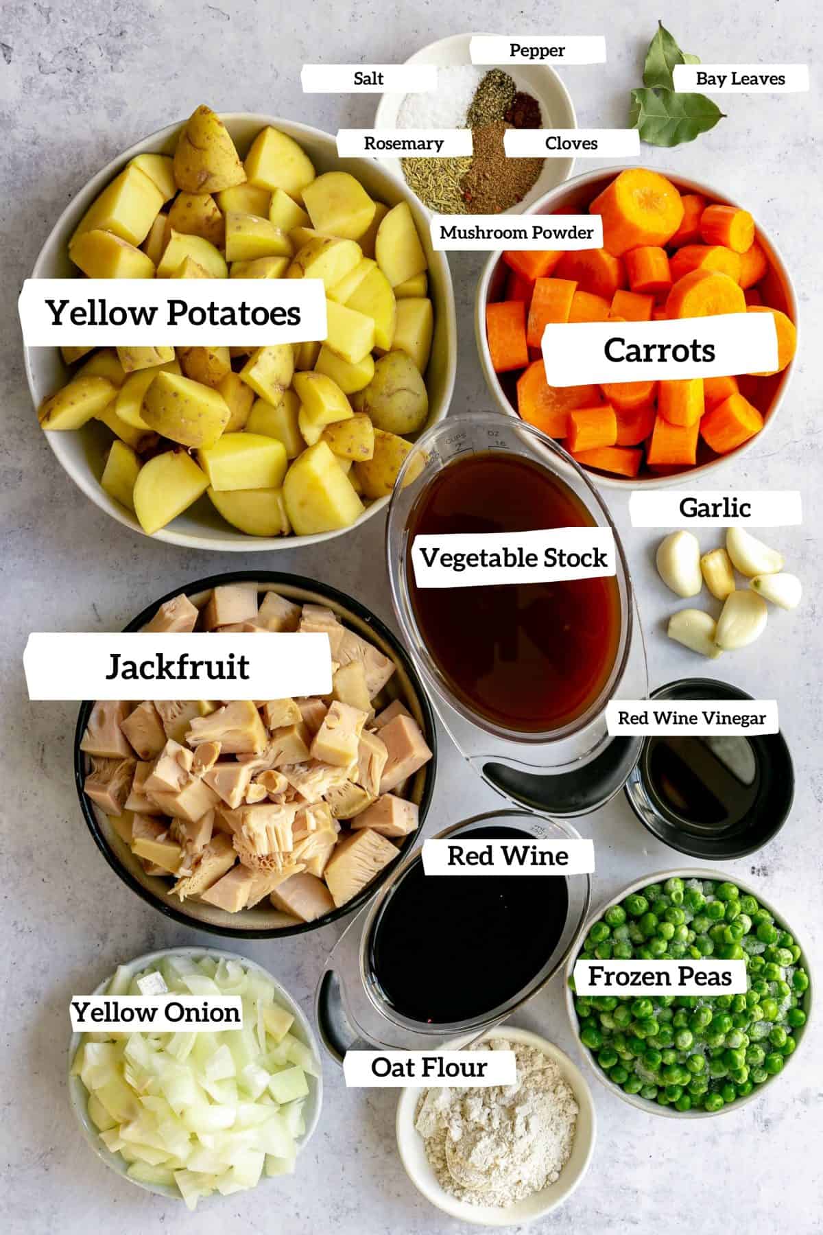 Easy Vegan Beef Stew Ingredients
