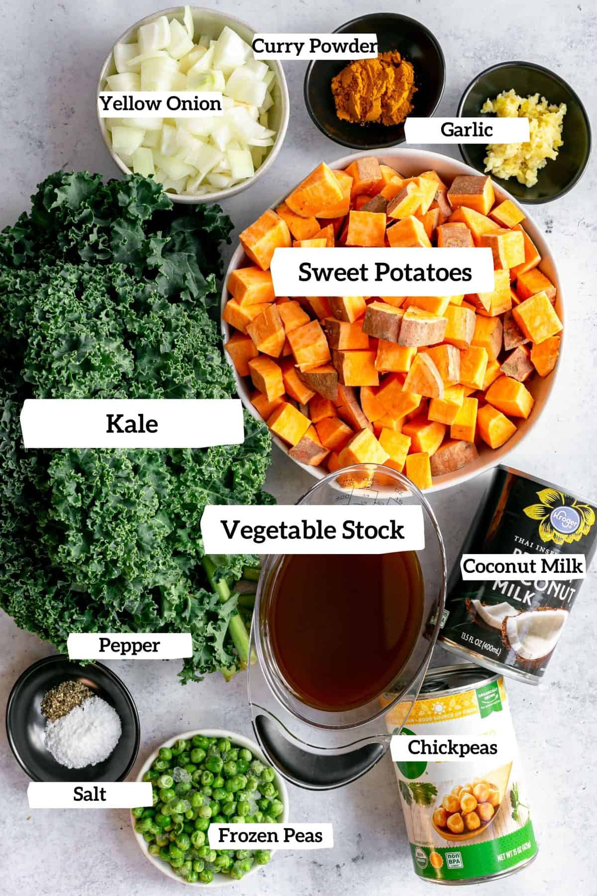 Easy Vegan Sweet Potato Coconut Curry ingredients
