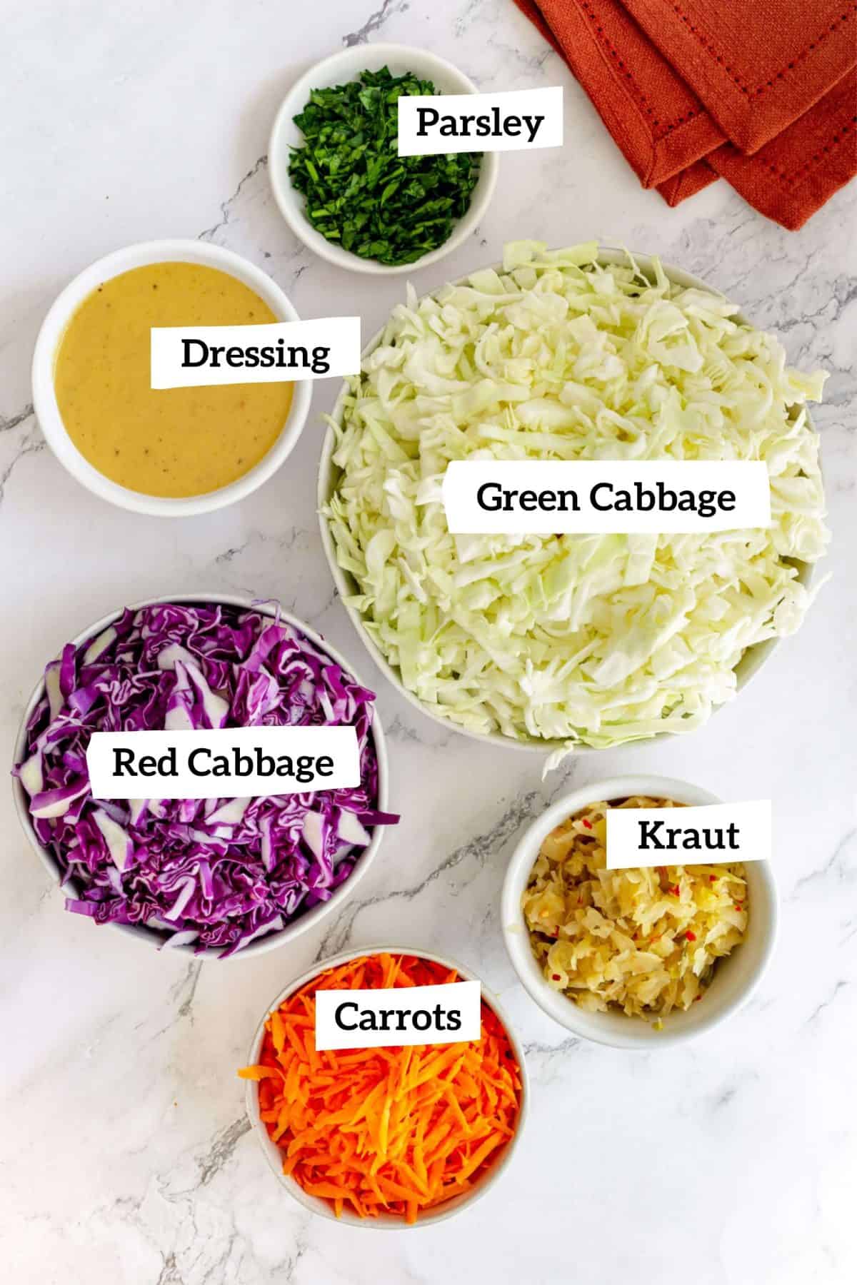 Vegan Coleslaw without Mayo Ingredients