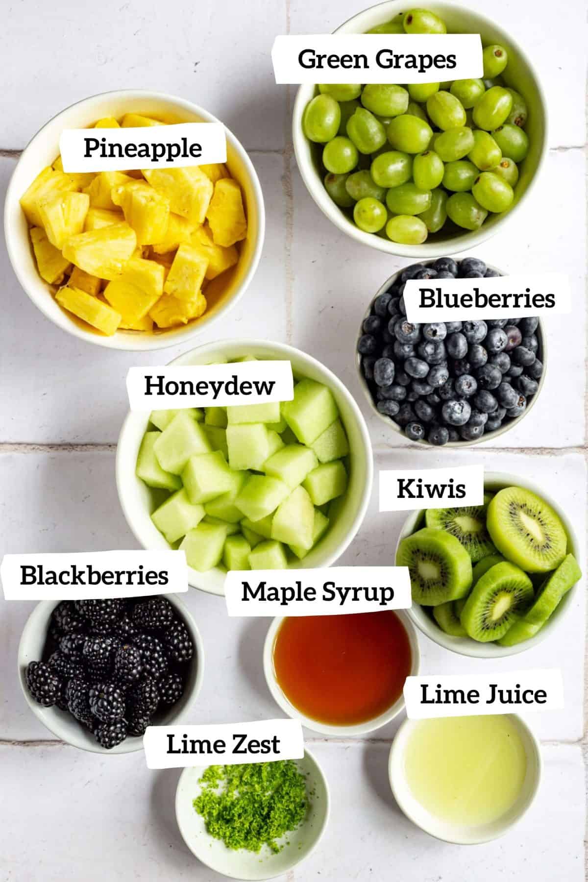 Monochrome Fruit Salad Ingredients