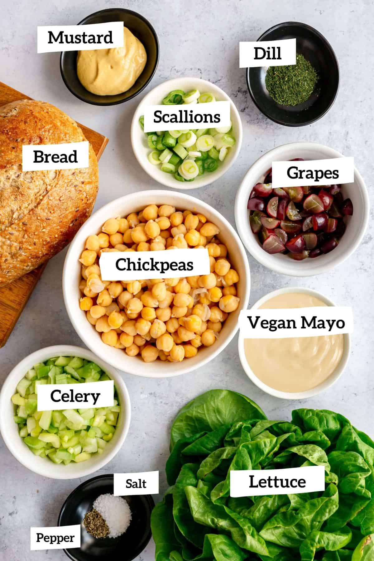 Chickpea Salad Sandwich Ingredients