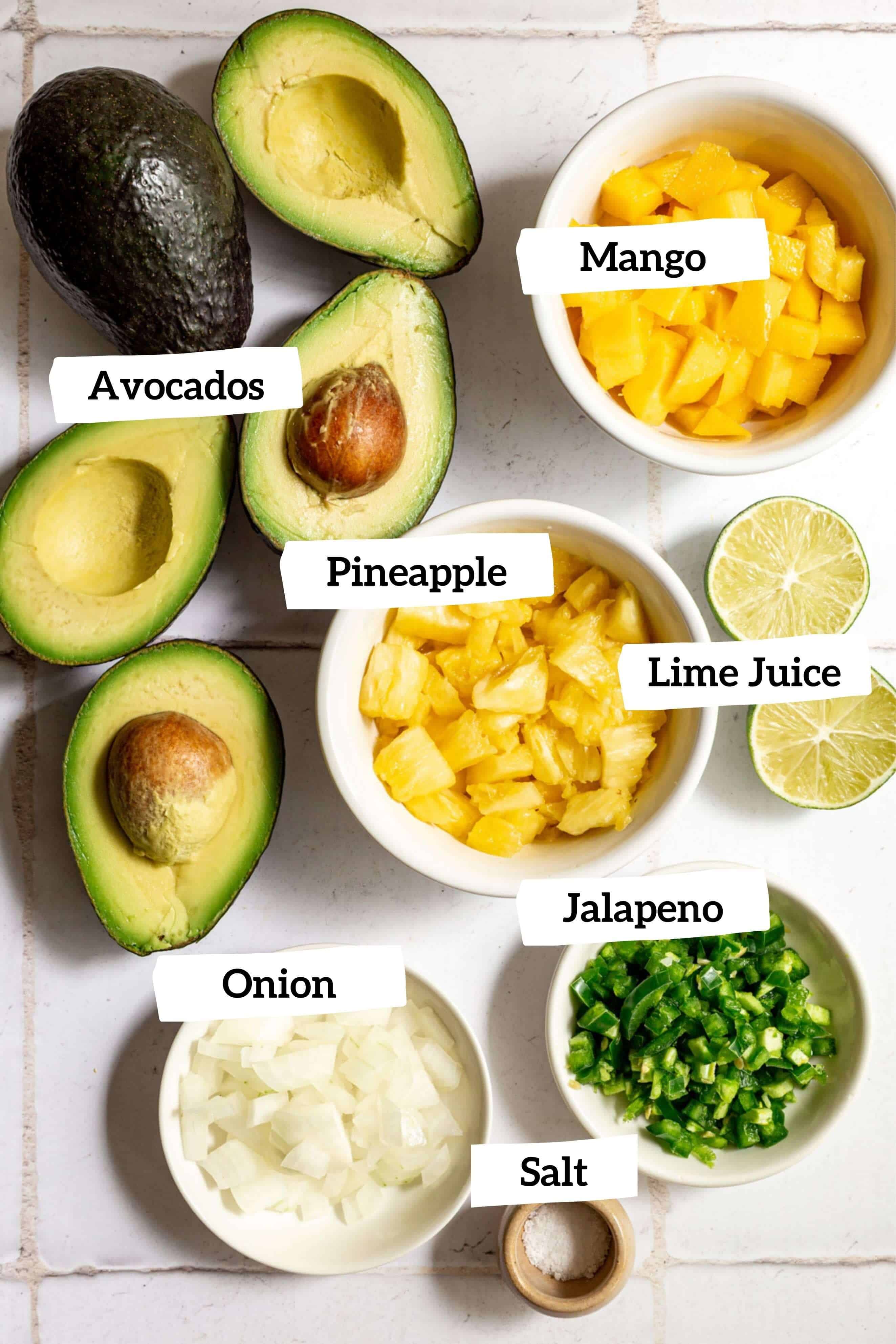 Pineapple Mango Guacamole Ingredients