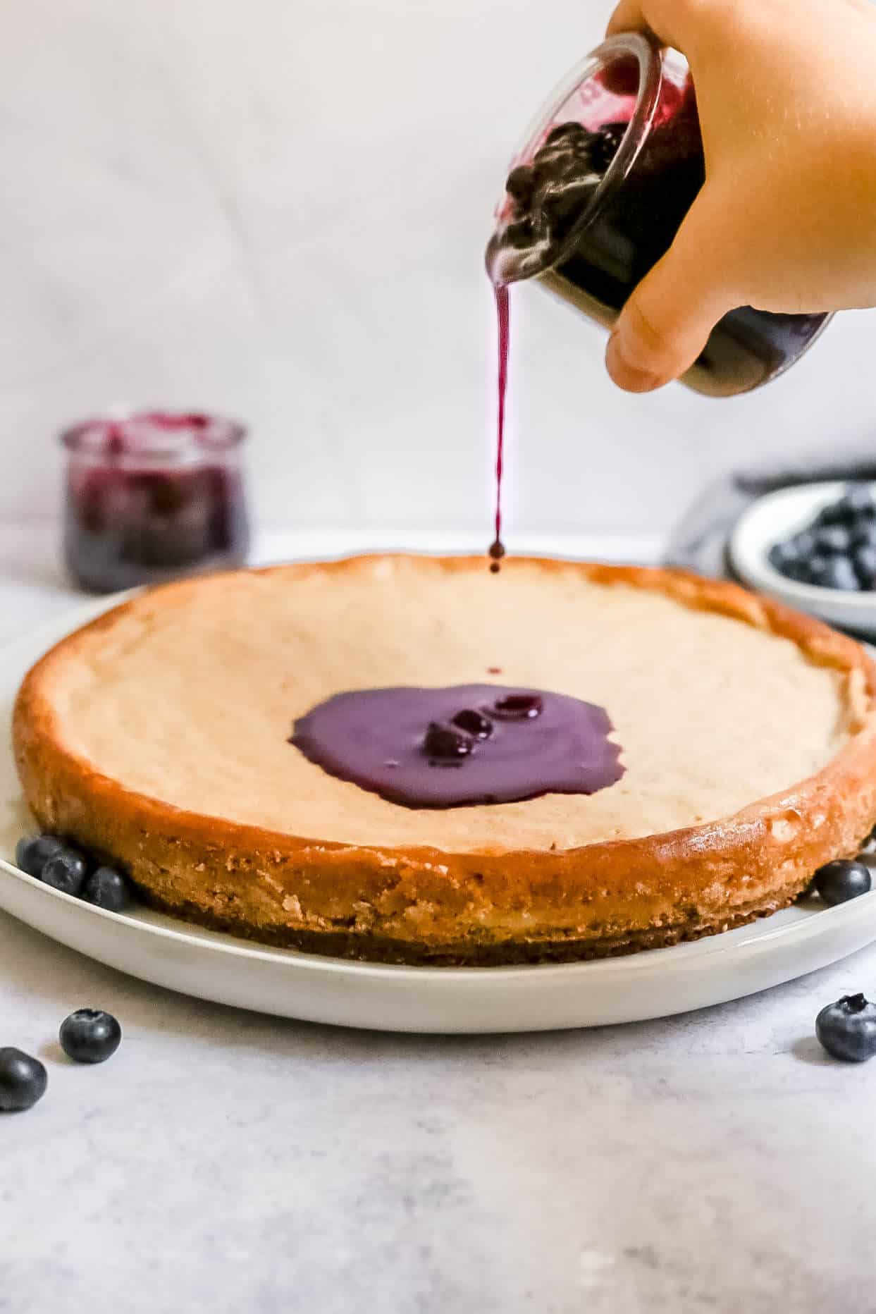 Plant-Based Baked Blueberry Cheesecake