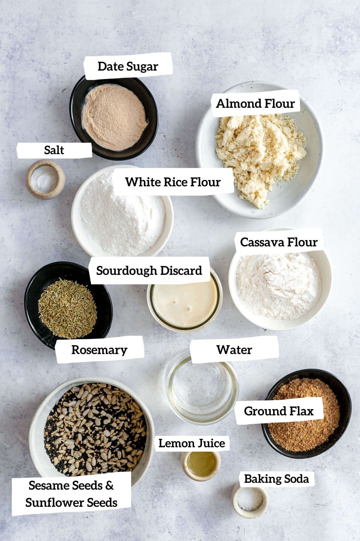 Plant-Based Gluten-Free Sourdough Discard Crackers Ingredients