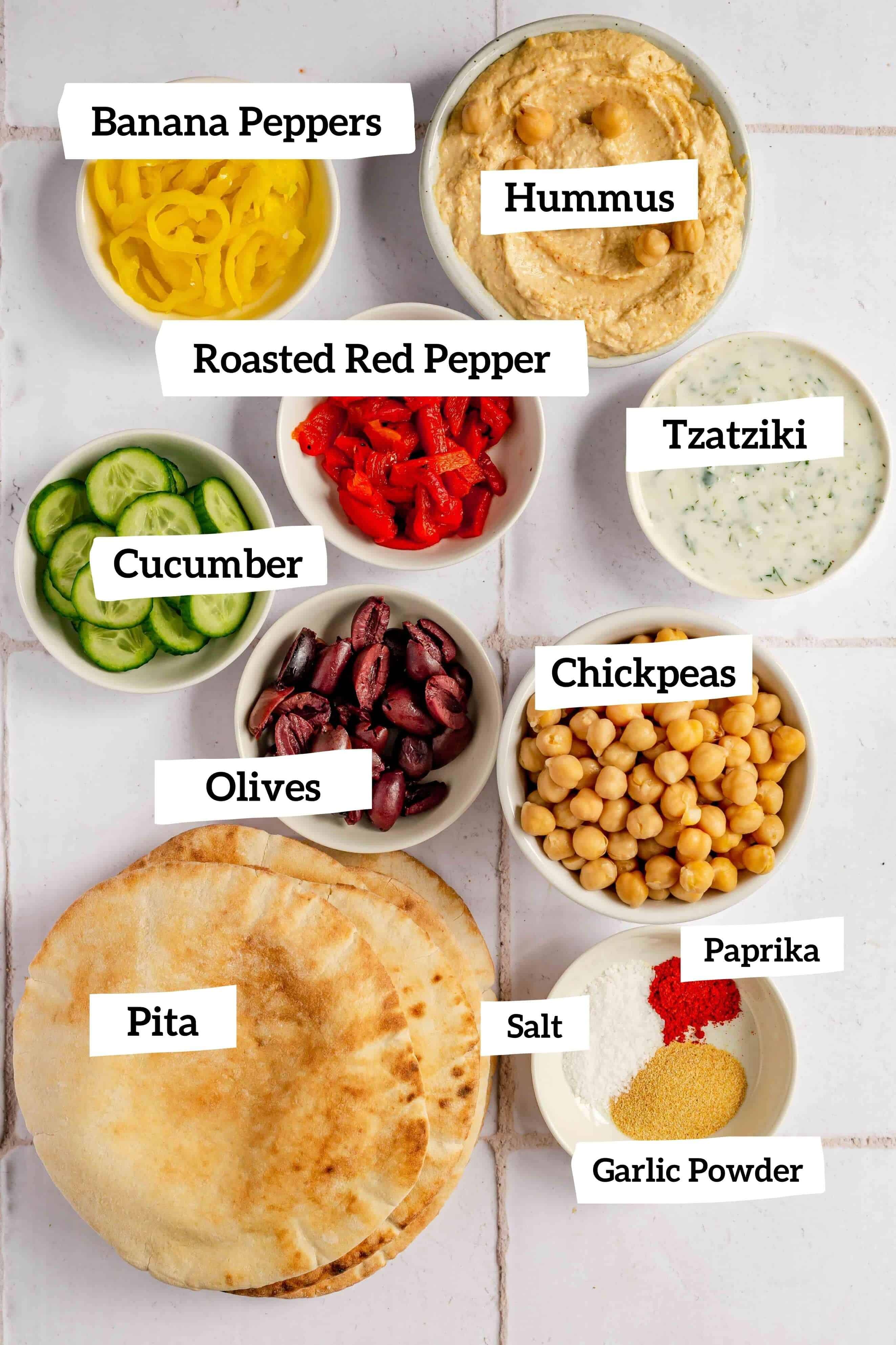 Plant-Based Mediterranean Nachos Ingredients