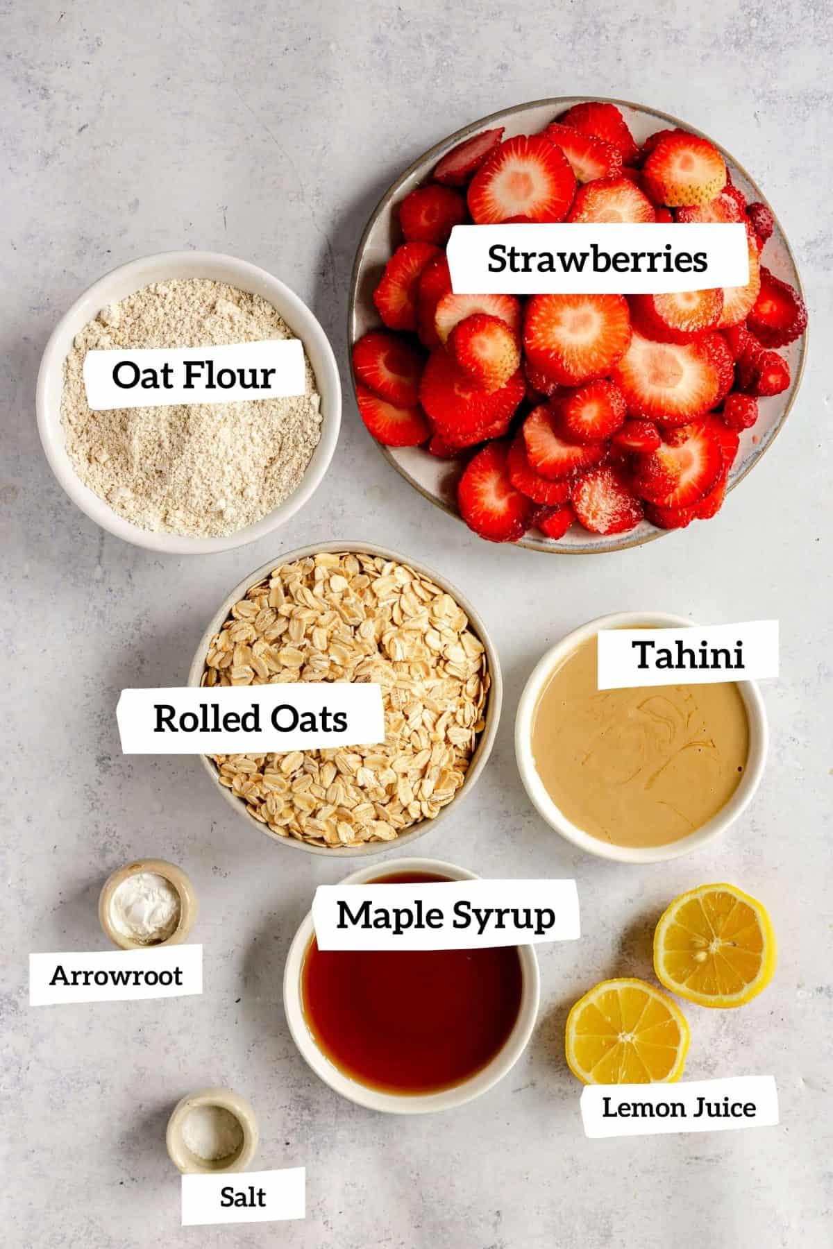 Vegan Strawberry Crumble Bars Ingredients