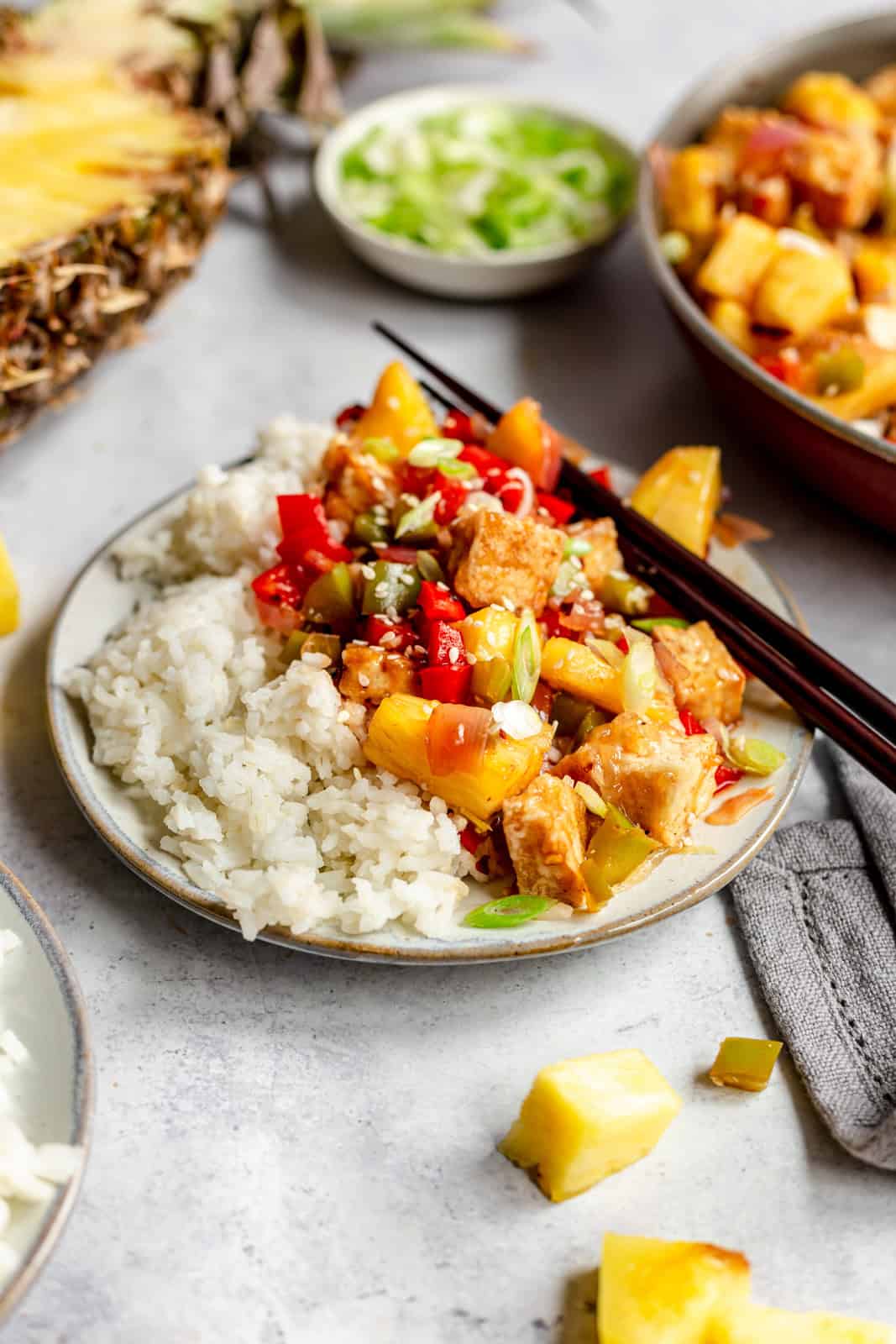 Sweet and Sour Tofu with Pineapple