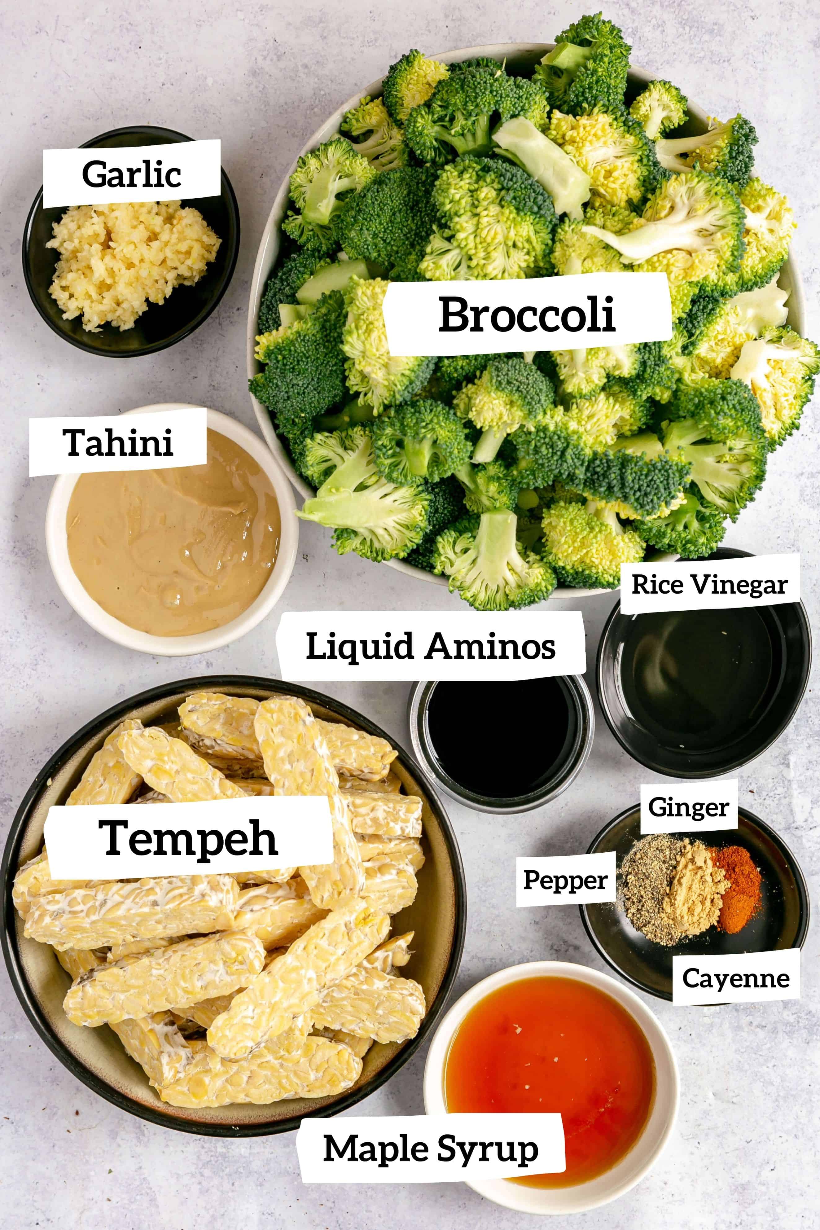 Vegan Beef and Broccoli Sheet Pan Dinner Ingredients