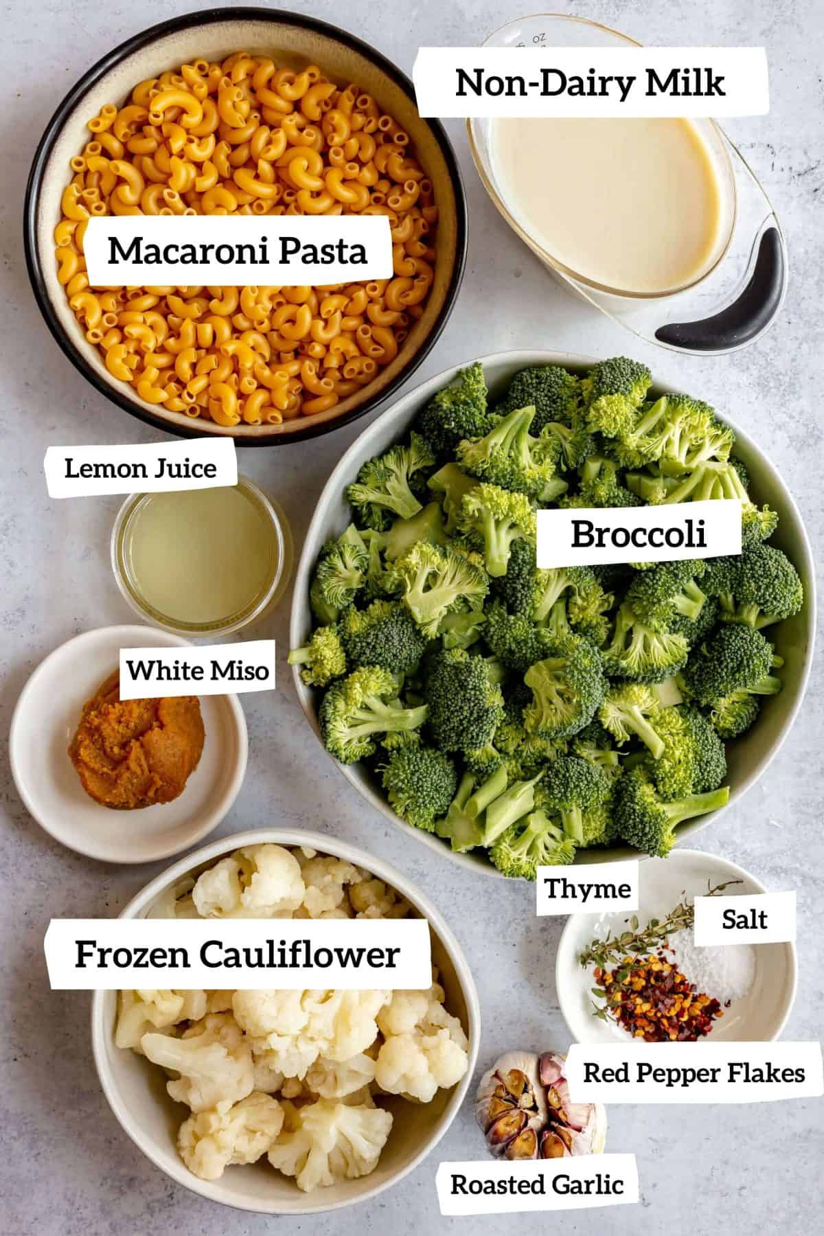 Vegan Broccoli Mac and Cheese Ingredients