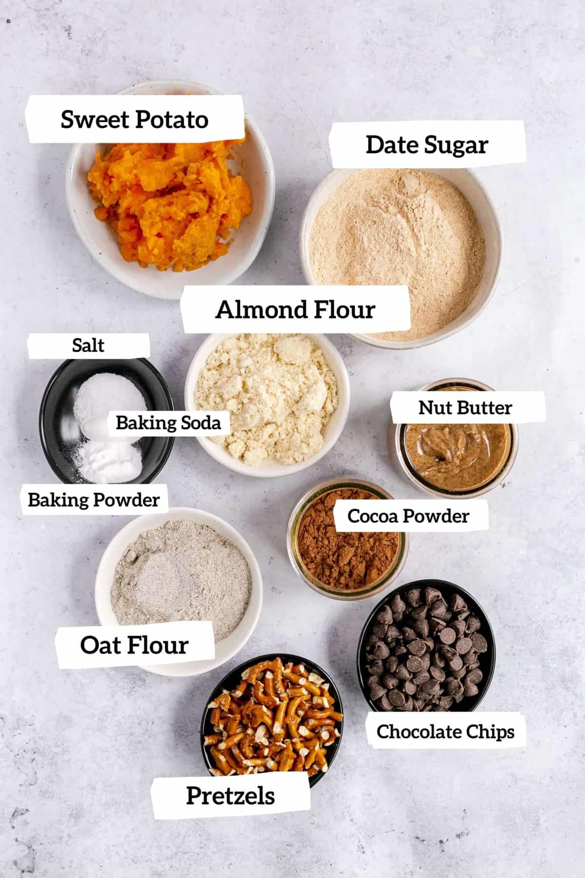 Vegan Chocolate Covered Pretzel Brownies Ingredients