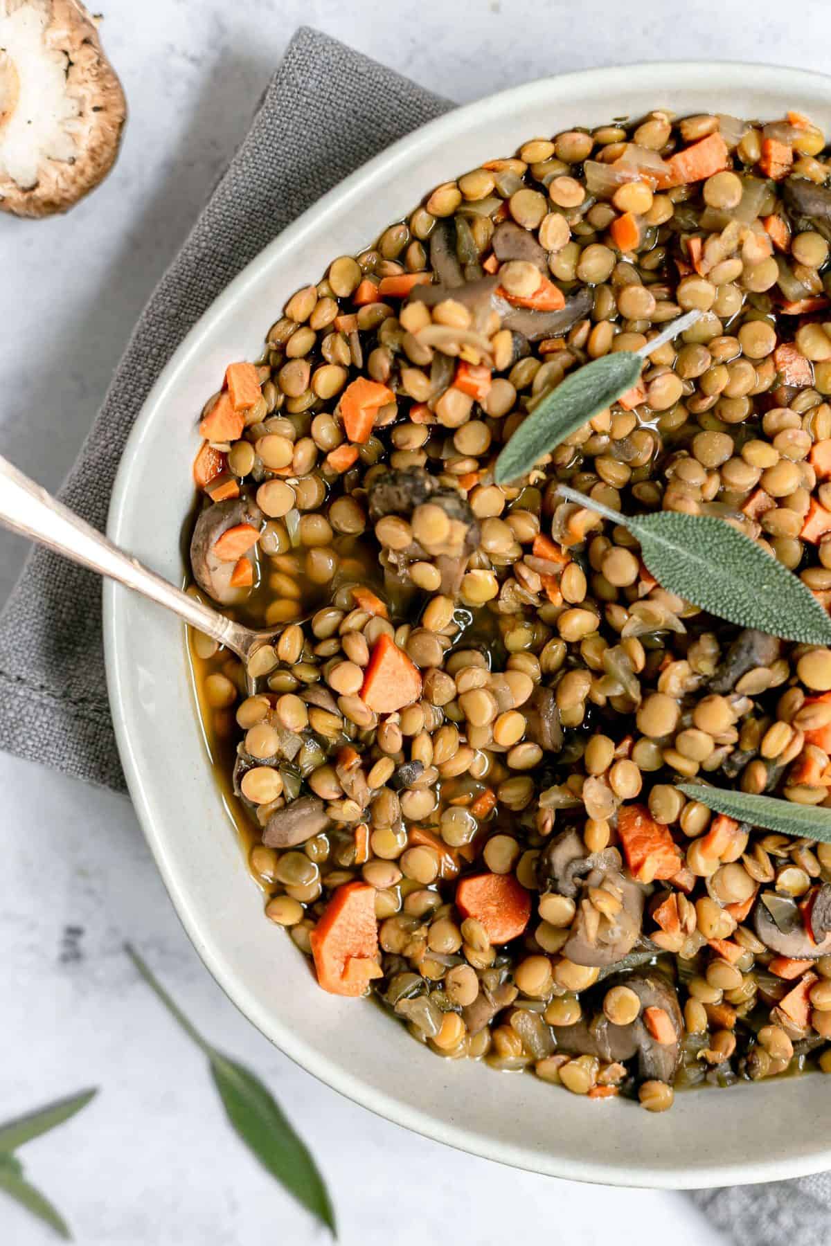 Vegan Mushroom Lentil Stew