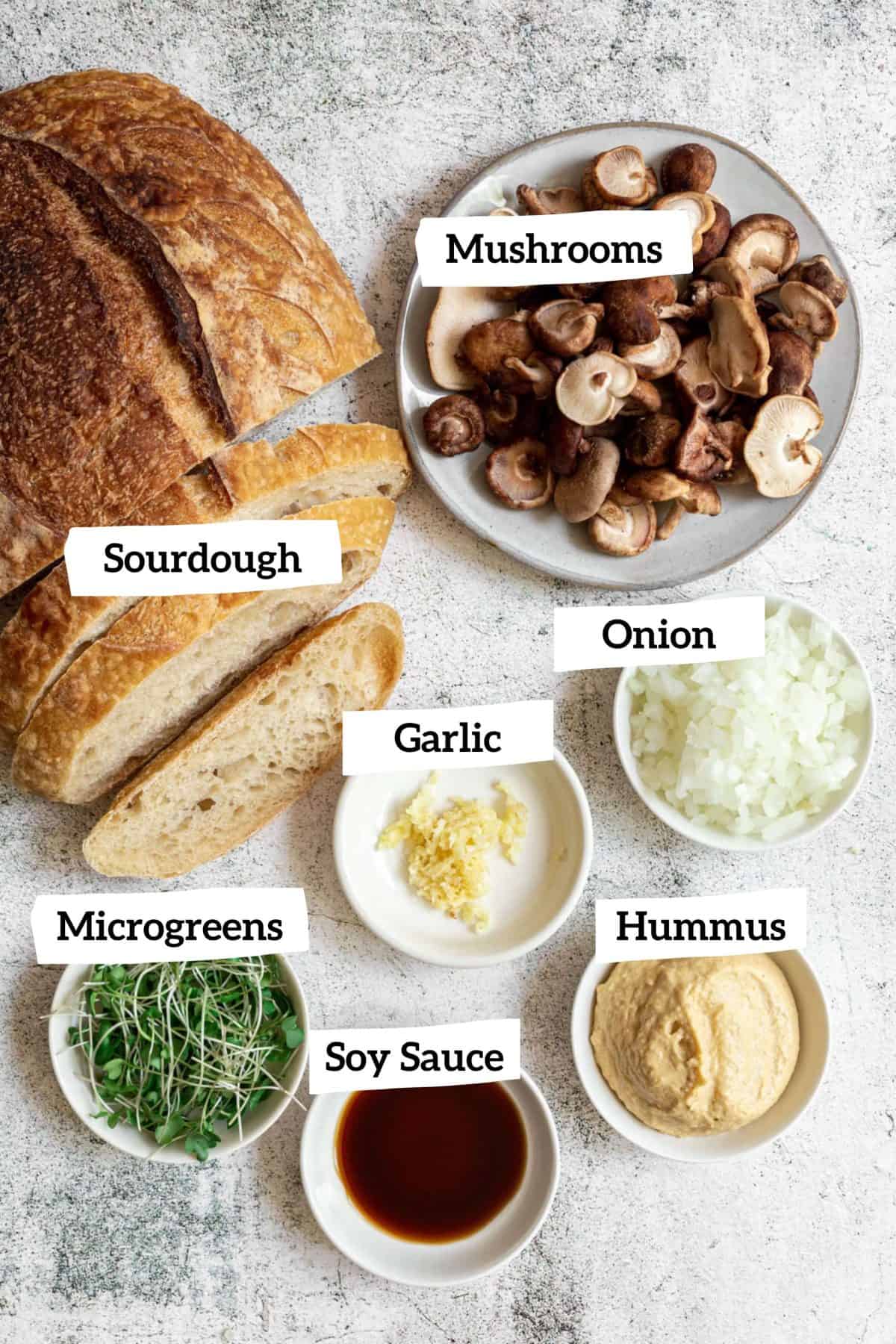 Vegan Mushroom Toast Ingredients