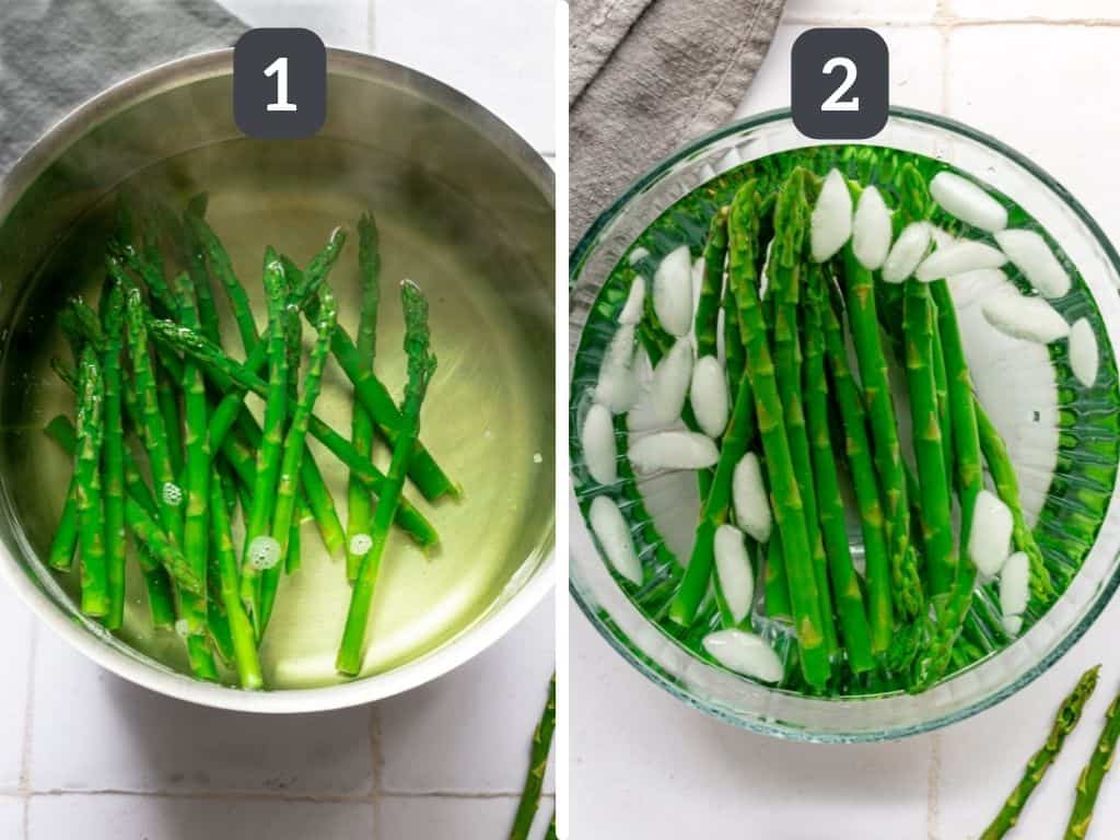 Asparagus with Vegan Wasabi Mayo Steps 1 & 2