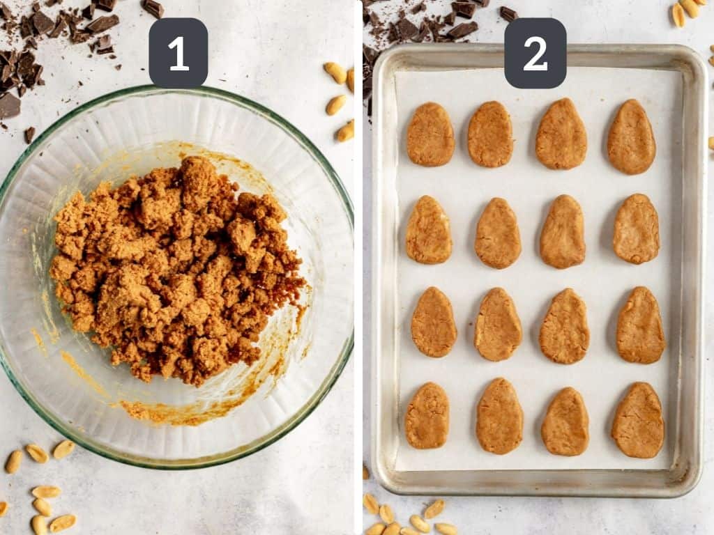 vegan Copycat Reece's Peanut Butter Easter Eggs Steps 1 & 2