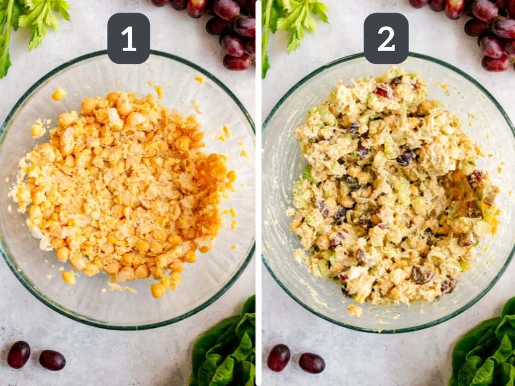 Chickpea Salad Sandwich Steps 1 & 2