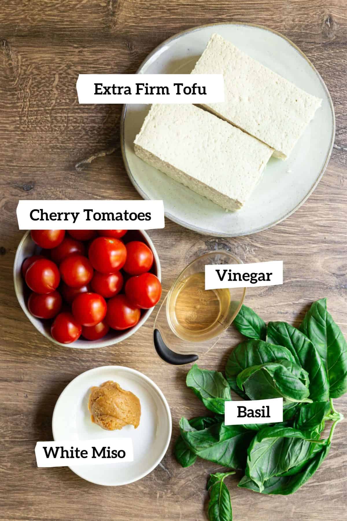 Oil-Free Vegan Caprese Salad Ingredients