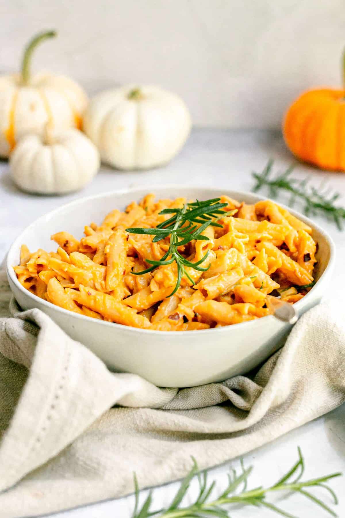 Penne with Creamy Vegan Pumpkin Sauce