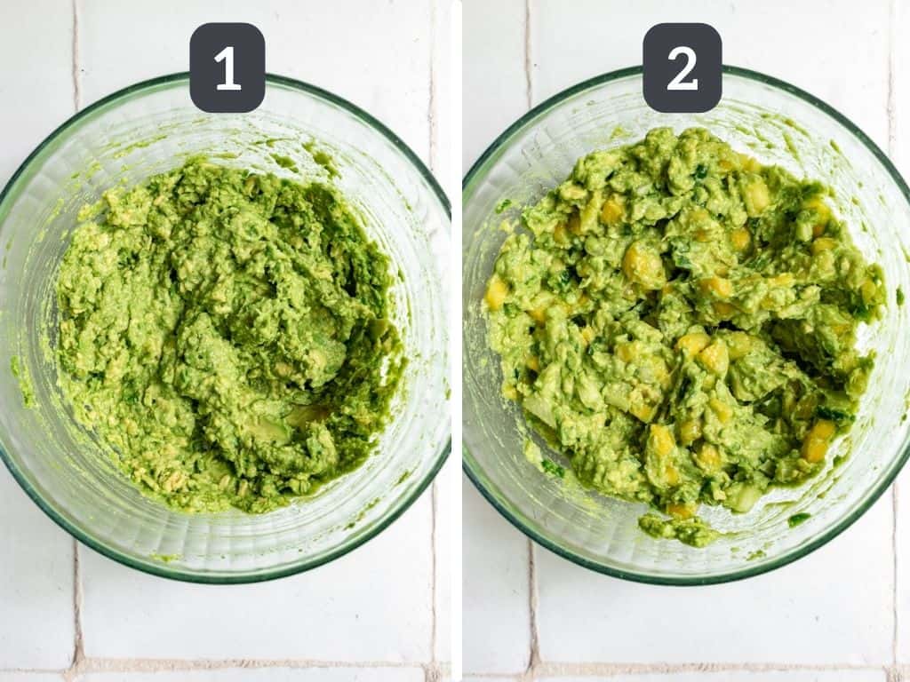 Pineapple Mango Guacamole Steps
