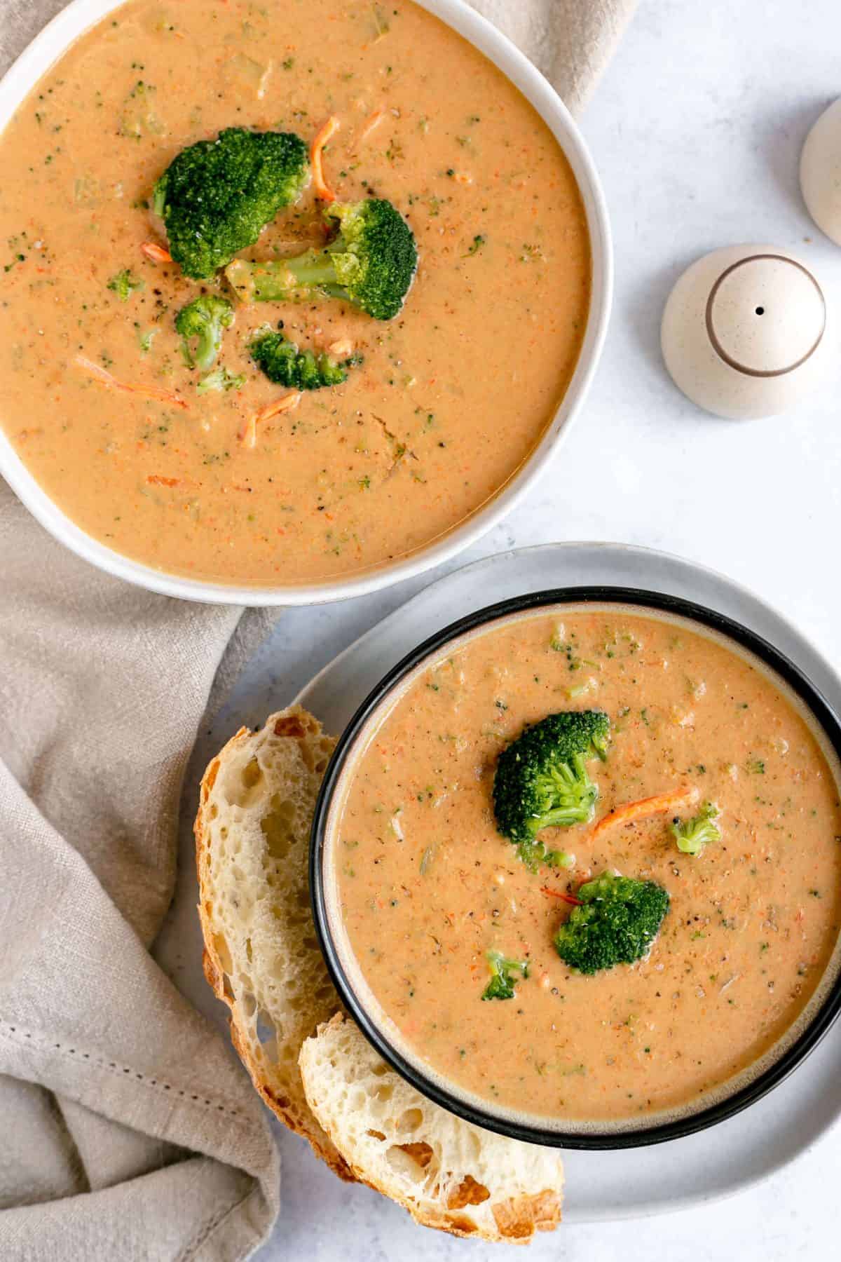 Plant-Based Broccoli Cheddar Soup without Cashews
