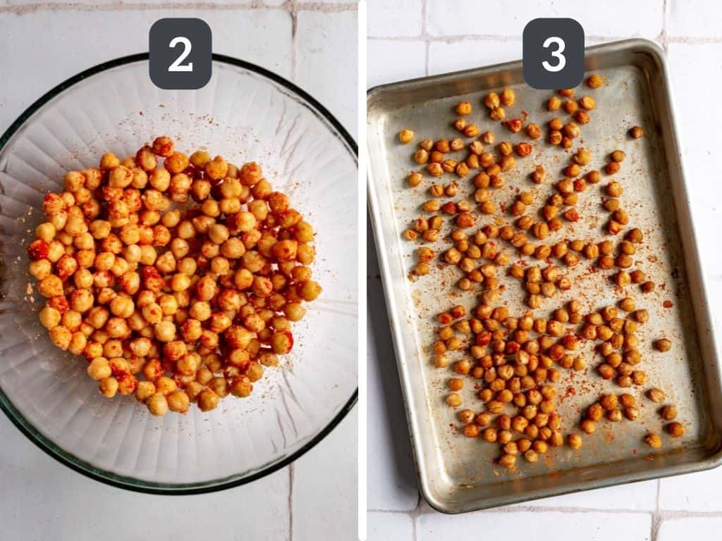 Plant-Based Mediterranean Nachos Steps 2 & 3