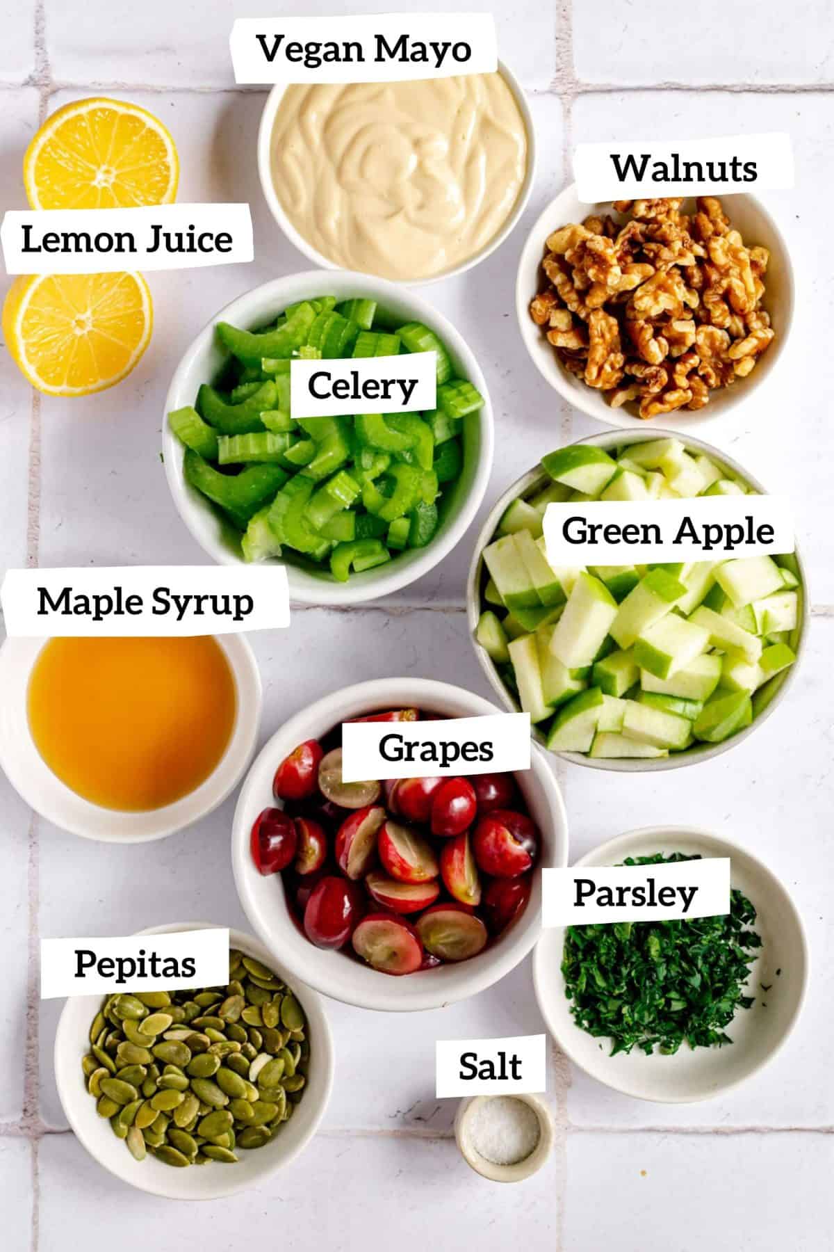 Plant-Based Waldorf Salad Ingredients