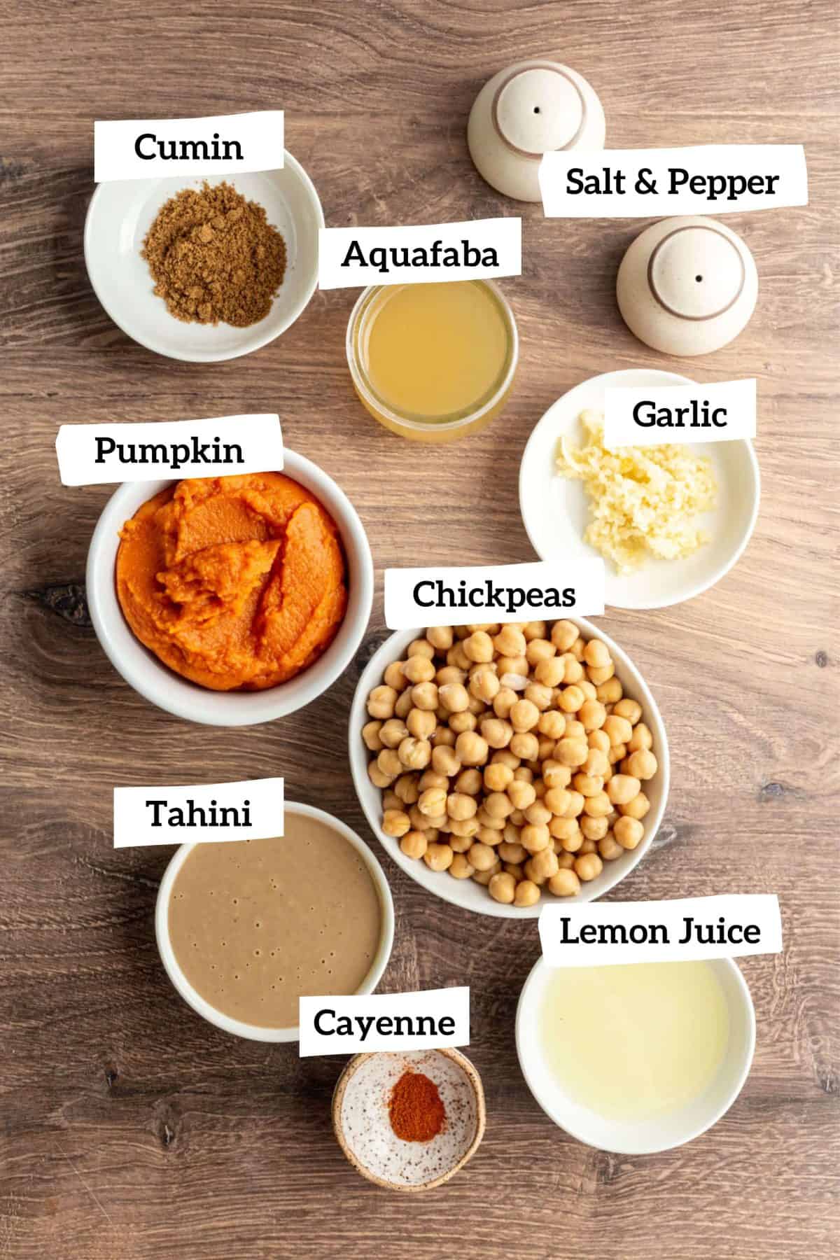 Savory Pumpkin Hummus Ingredients