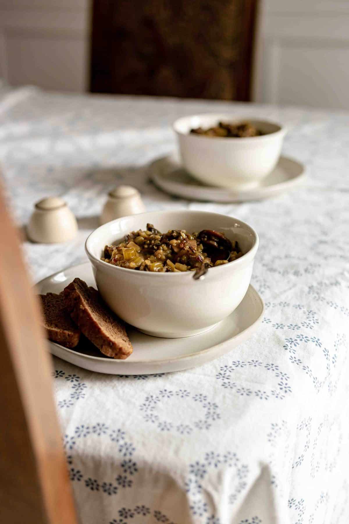 Vegan Mushroom Wild Rice Soup