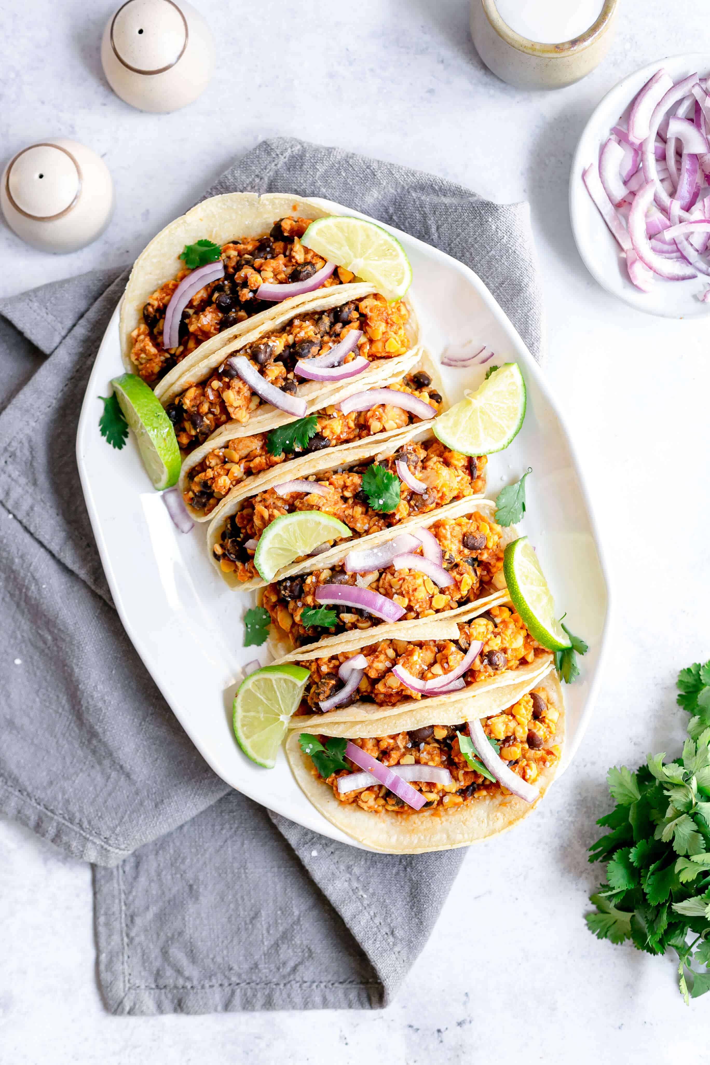Vegan Tempeh Tinga Tacos