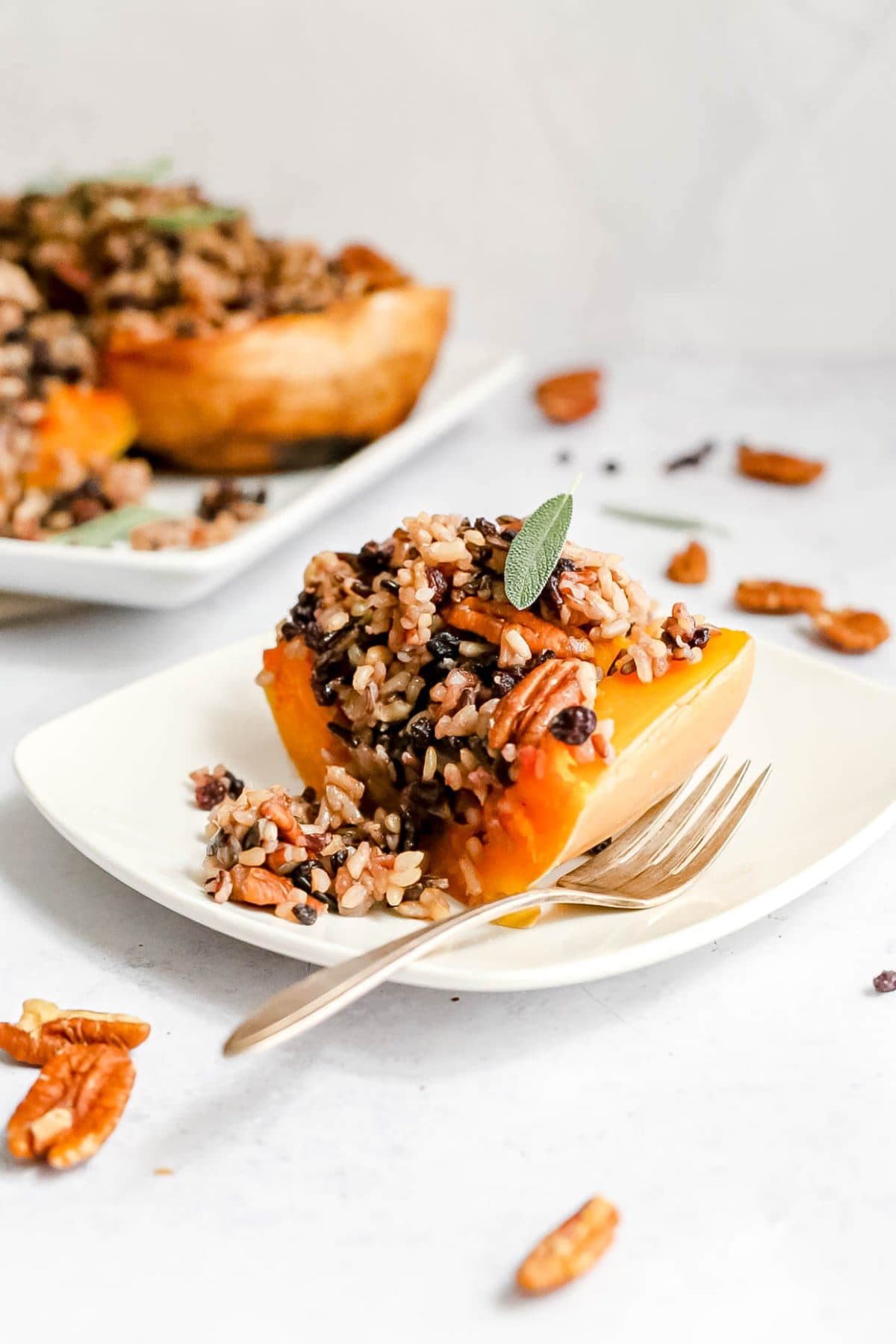 Wild Rice Stuffed Butternut Squash